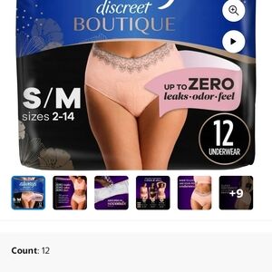 Always Discreet Boutique S/M Protective Underwear - Peach. Usally $21 Sale $18